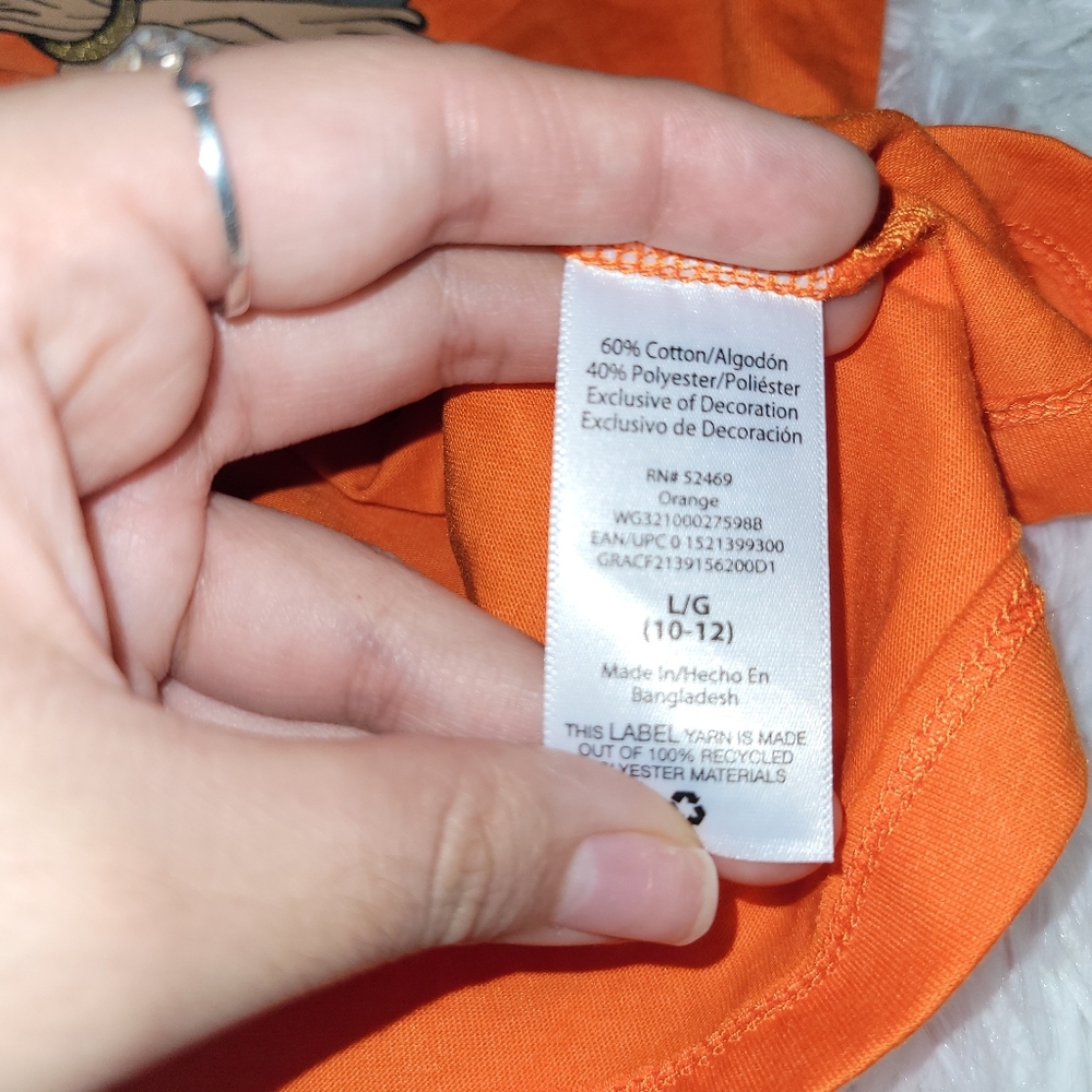 Halloween Graphic Tee | Orange | Black Cat | Large - Picture 6 of 6